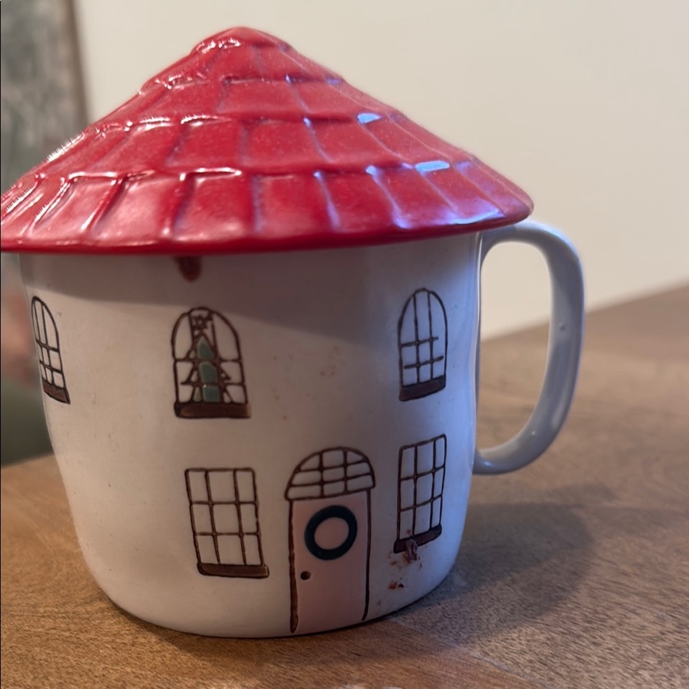 Charming Red Roof House Mug